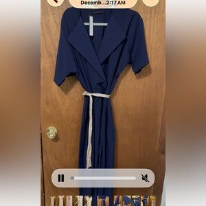 Navy Blue Jumpsuit with Belt
